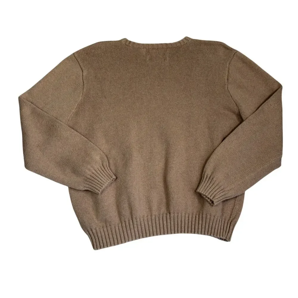 Polo Ralph Lauren Sweater Mens XXL Brown Cotton Classic Preppy Minimalist